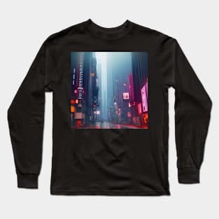Cyberpunk City View Poster Long Sleeve T-Shirt